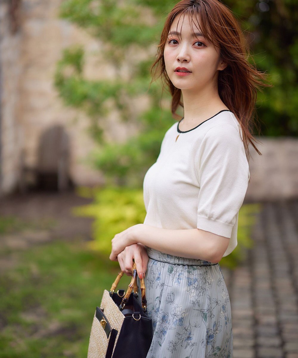 ANY SIS 【洗える】メタルポイント配色 ニット 