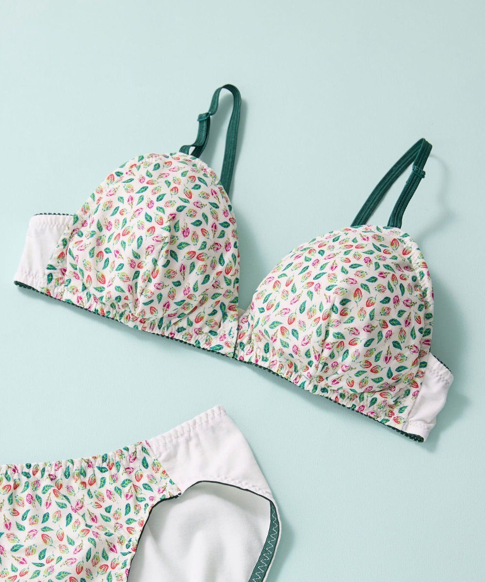 une nana cool MADE WITH LIBERTY FABRIC 【綿混】三角ノンワイヤーブラ 
