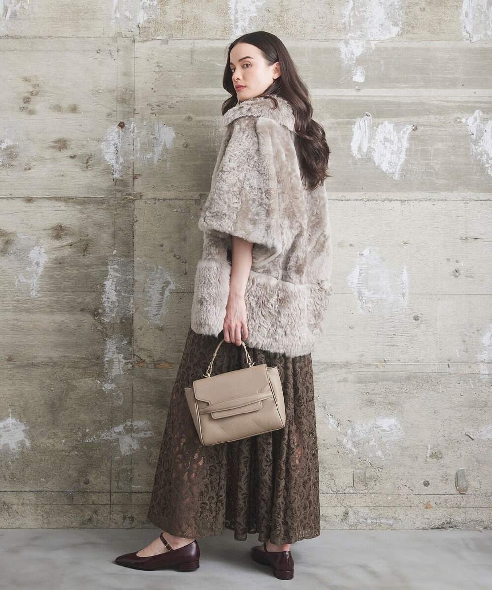 GRACE CONTINENTAL ムートンポンチョコート 