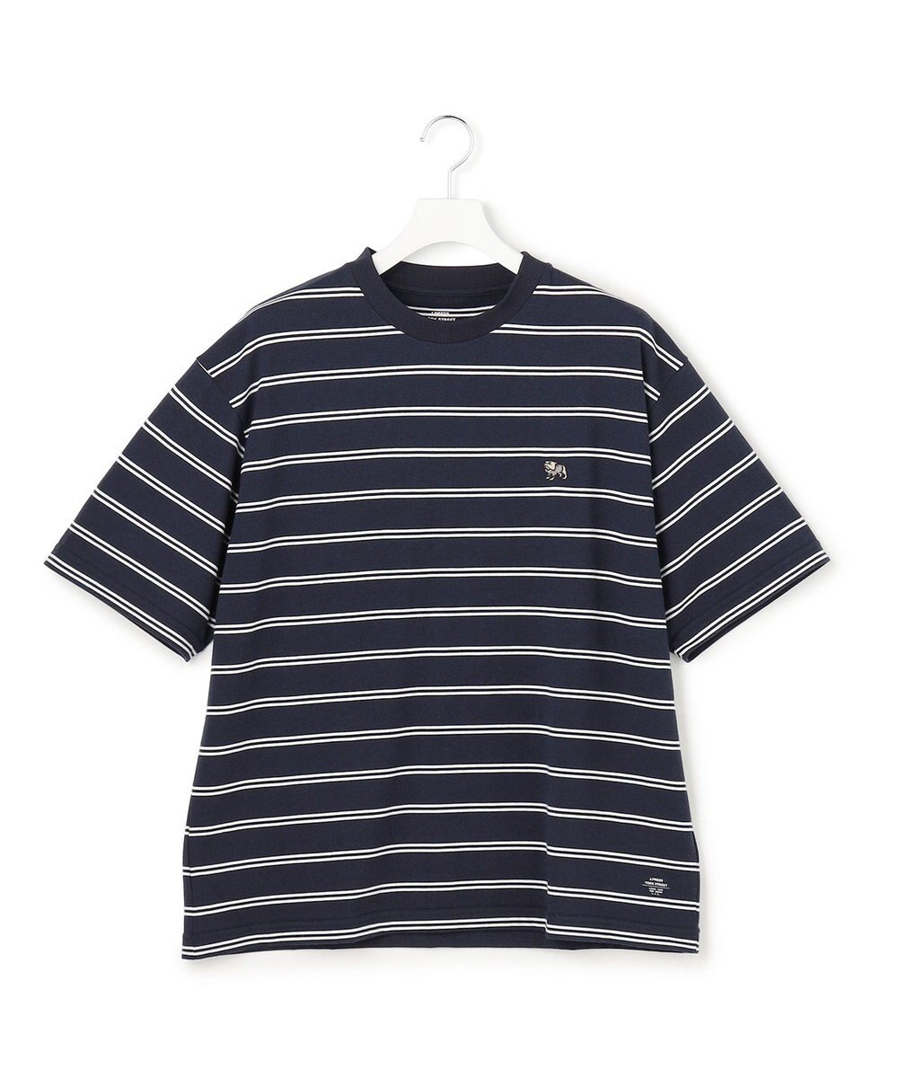 J.PRESS YORK STREET 【UNISEX】ブルドッグワンポイント ボーダー Tシャツ 