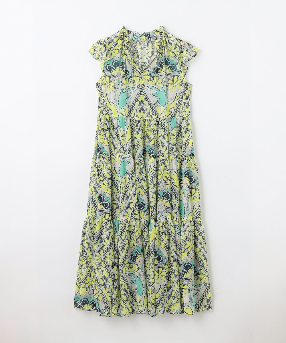 GRACE CONTINENTAL シフォンプリントティアードワンピース 