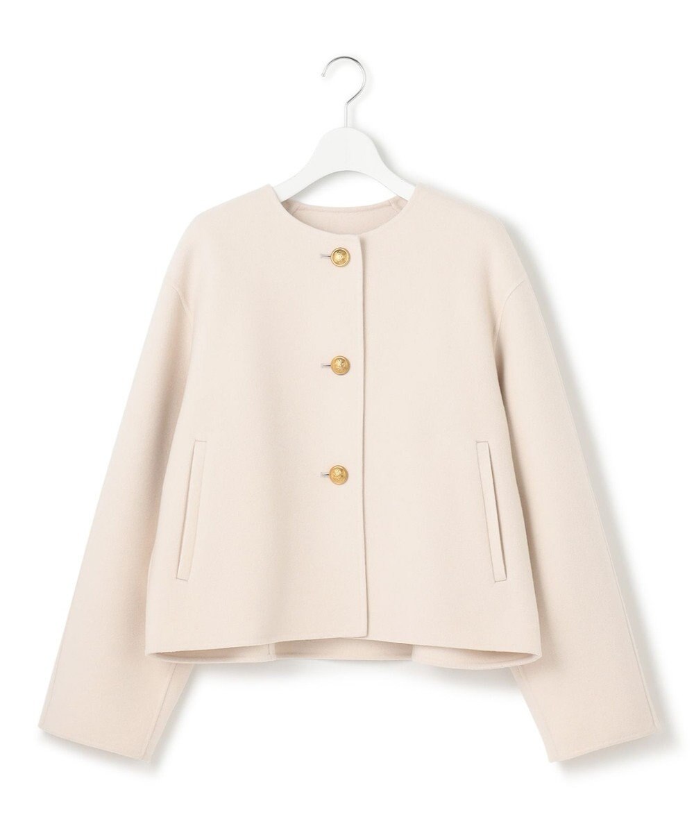 23区 ウールリバー ノーカラーコート 