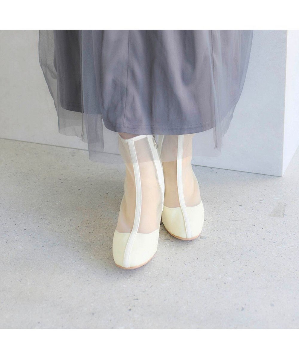 MODE ET JACOMO <noyau>ブロックヒールチュールブーツ 