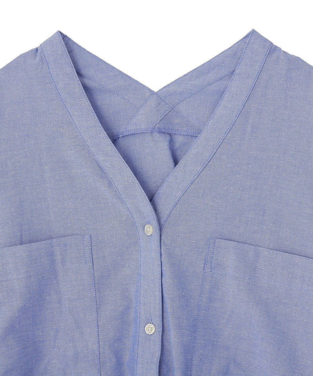 Green Parks 綿麻混Ｖネックオーバーサイズシャツ 