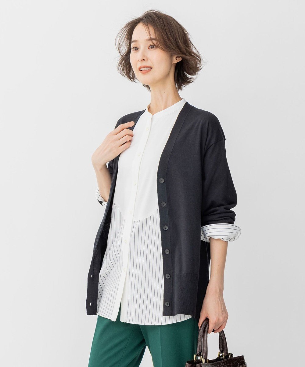 自由区 【洗える】ストレッチシャーティング ブザムシャツ 