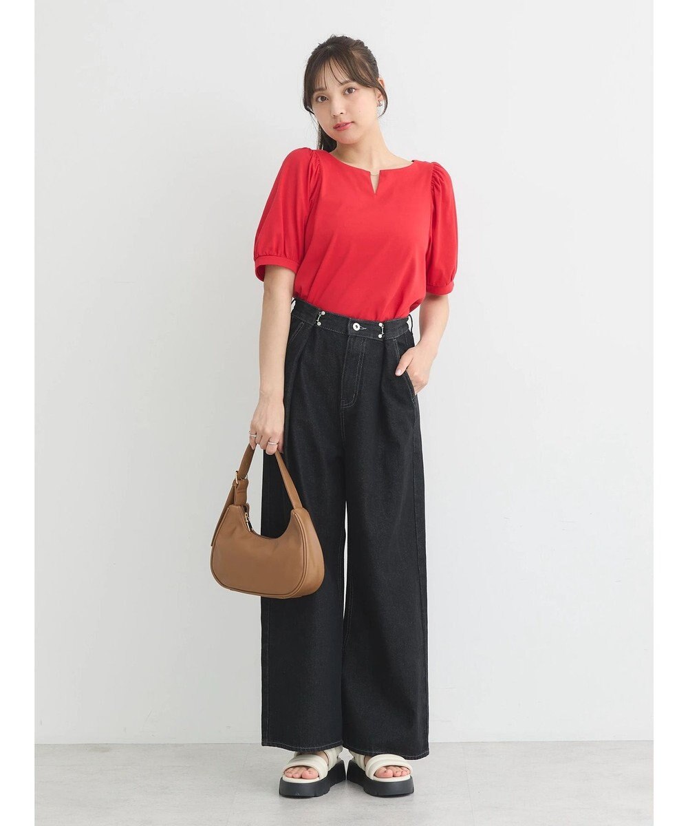 earth music&ecology パフスリーブキラリポイントプルオーバー 