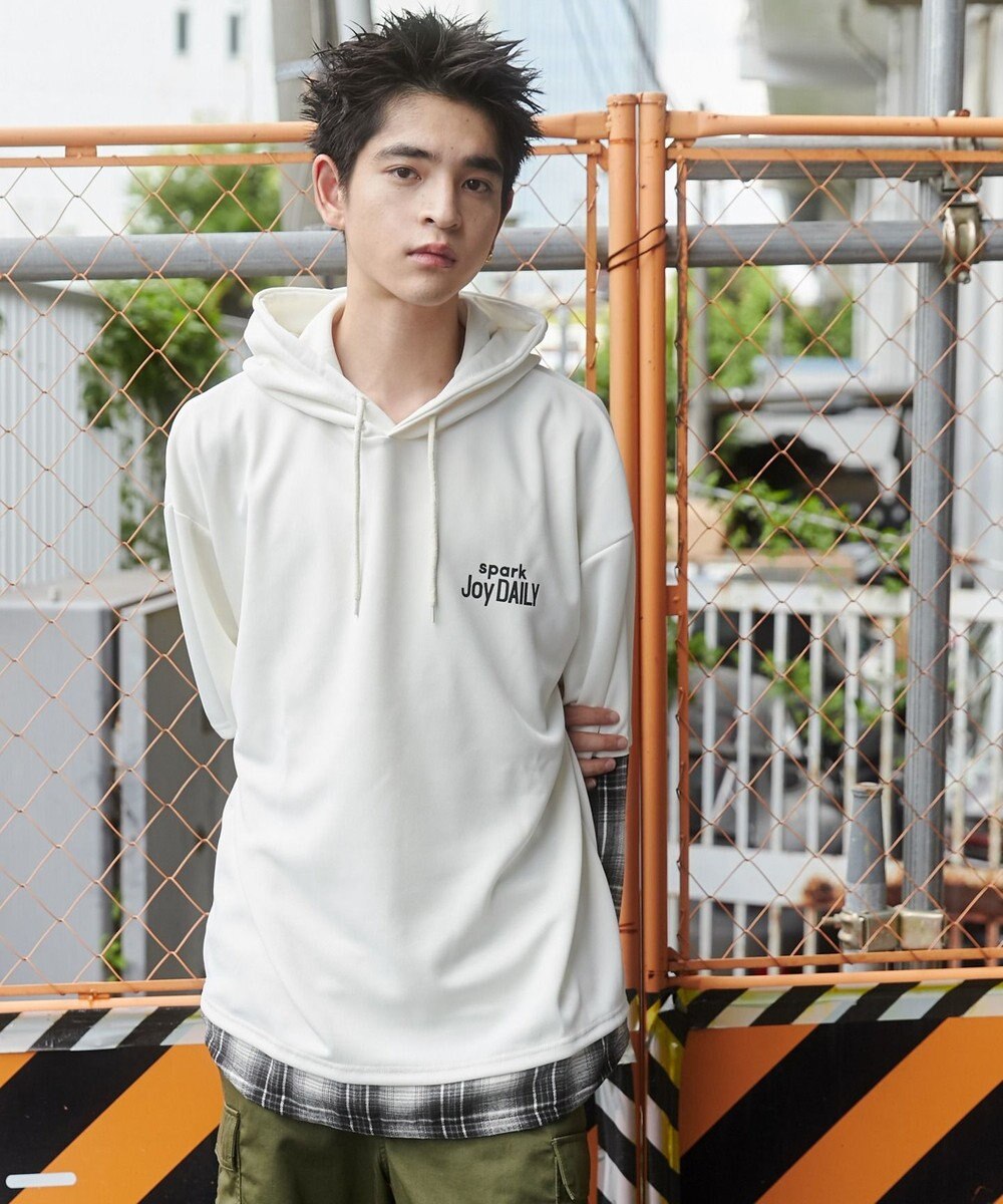 WEGO チェックレイヤードパーカー 