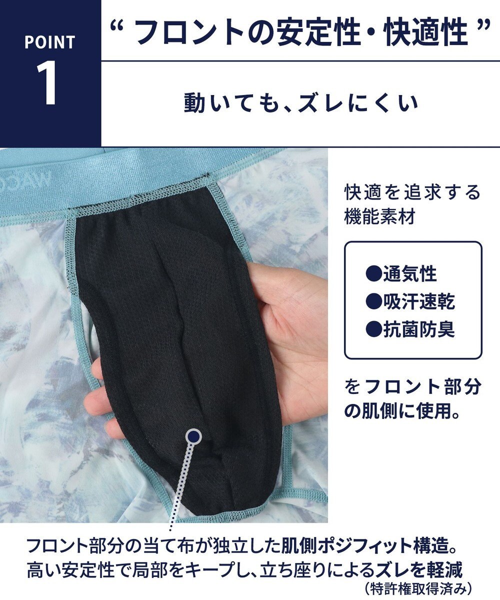 WACOAL MEN WACOAL MEN ボクサーパンツ 【気持ちいいパンツ】 動いてもズレにくい フロントの安定性・快適性 前閉じ 下着 メンズ WT3439 /ワコールメン 