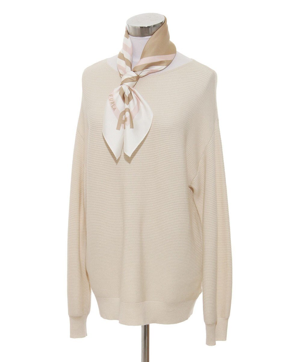 MOONBAT 【美人百花4月号掲載/シルク100%】フルラ (FURLA) スクエア柄 シルクプリントスカーフ 65cm×65cm 