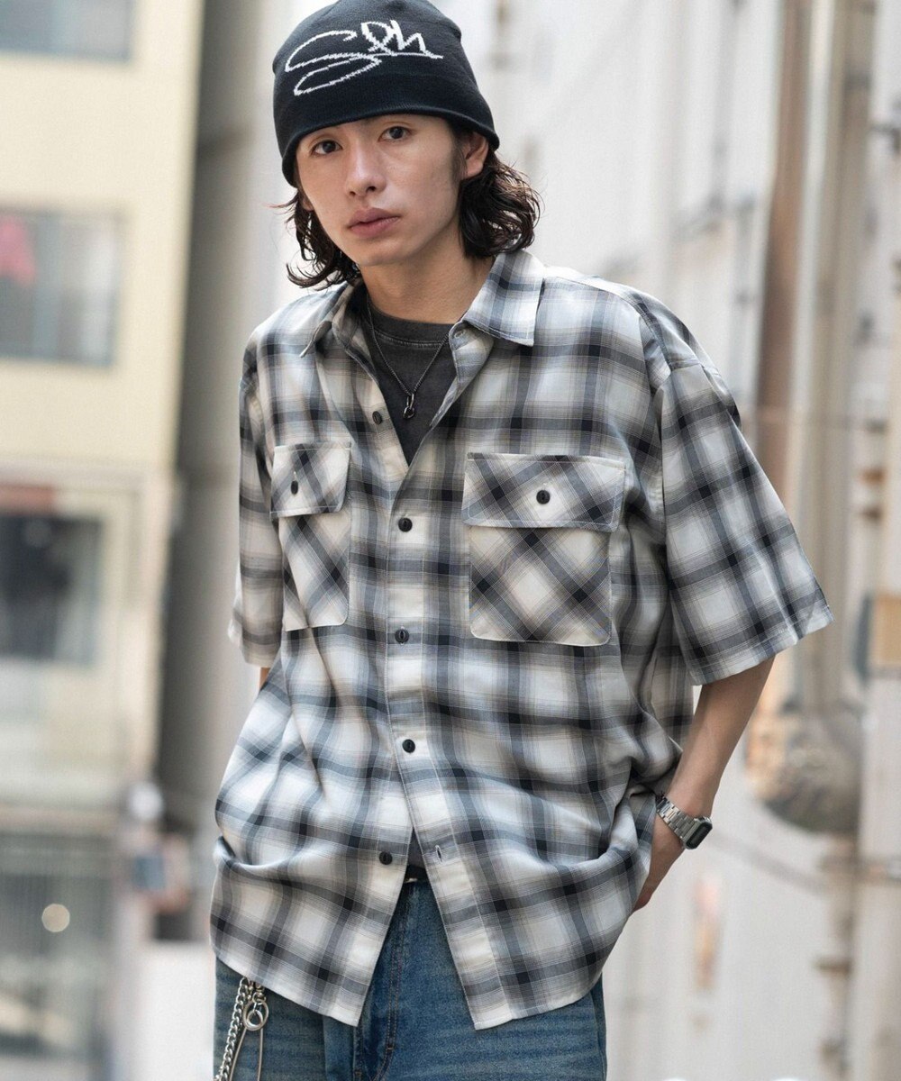 WEGO オンブレチェックシャツ(SS) 