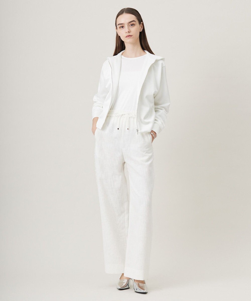 ICB 【洗える】 ライトスラブツイード ワイドパンツ 