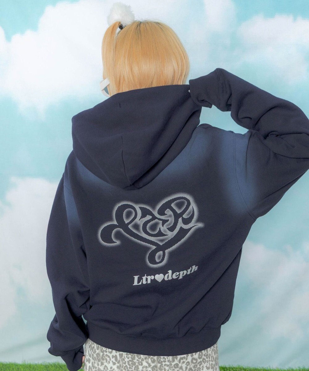 WEGO 【ユニセックス着用ITEM】ハートモチーフプルパーカー 