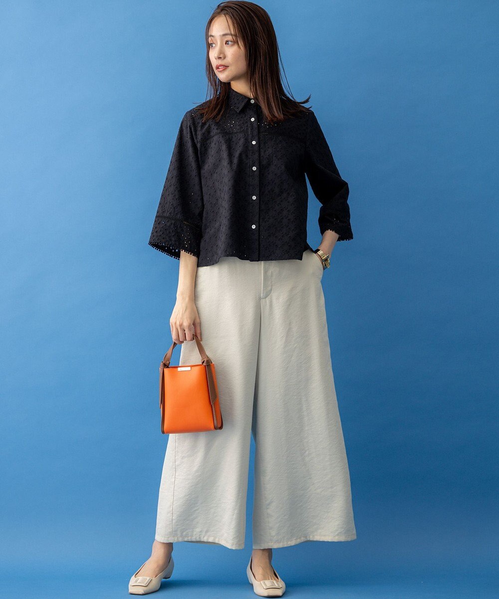 組曲 S エンブロイダリーレース襟付 ブラウス 