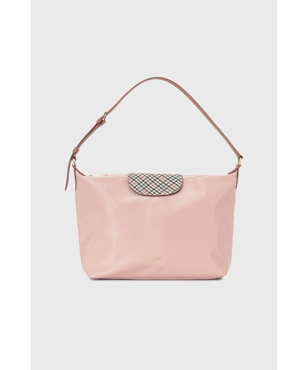 DAKS ナイロン×牛革 ハウスチェック ショルダーバッグ 