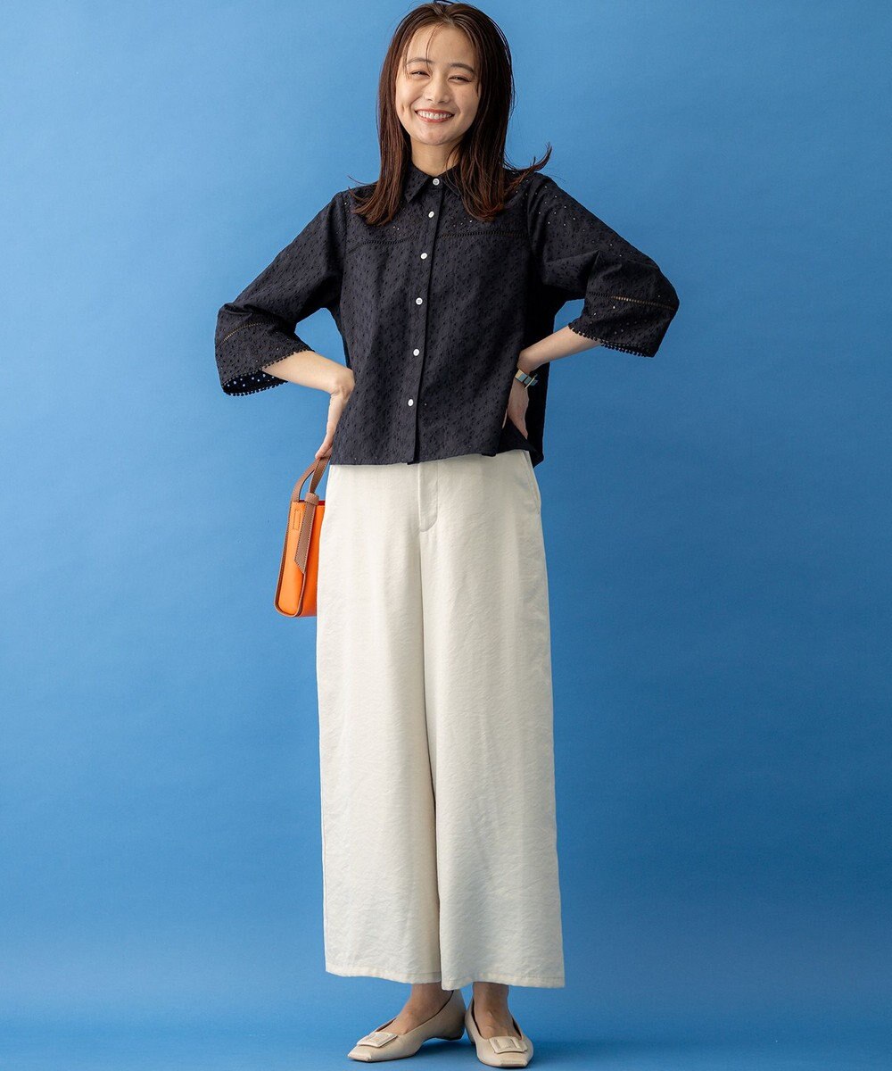 組曲 S エンブロイダリーレース襟付 ブラウス 