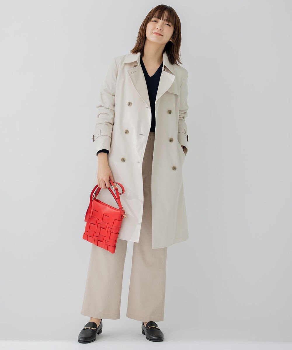 23区 S コットンポリエステルギャバジン ロング トレンチコート 