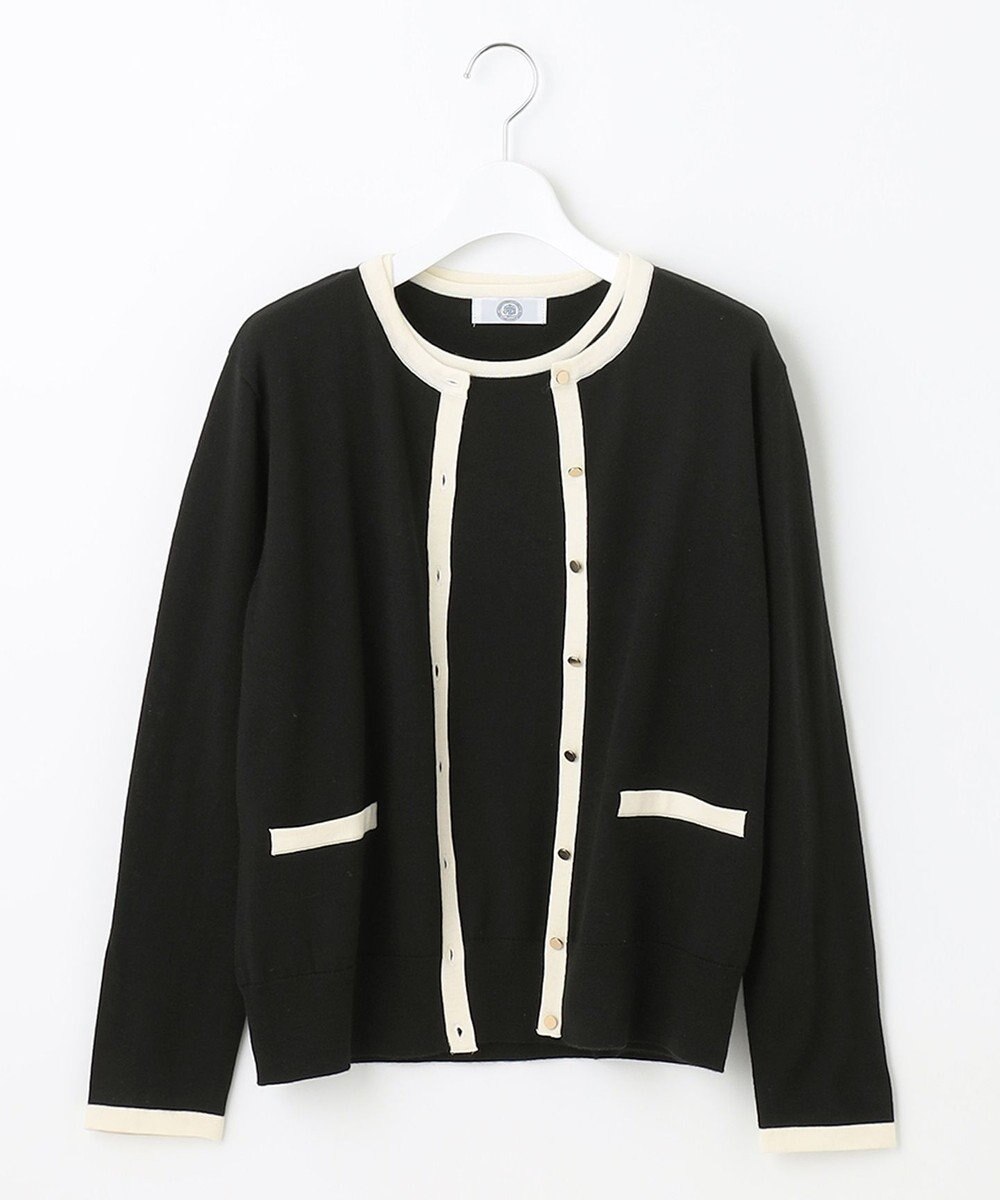 J.PRESS LADIES 【洗える】トリムツイン ニット 