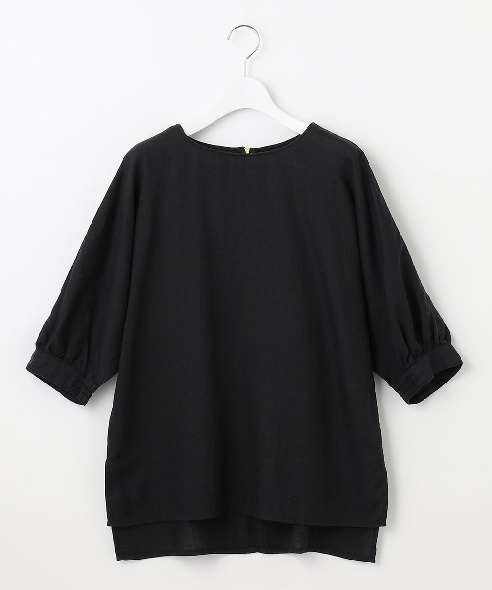 自由区 【洗える・XSサイズあり】テンセルリネンデニム  ブラウス 