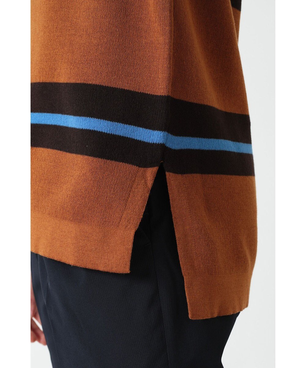 DAKS Vネックボーダーニットトップス 