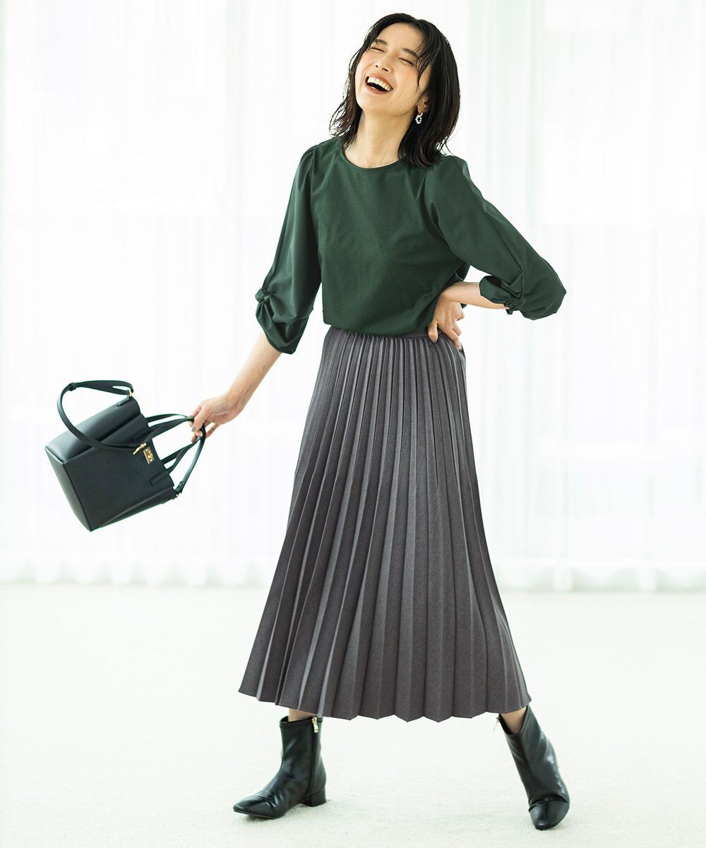 ANY 【洗濯機可】着映える袖ねじりトップス 