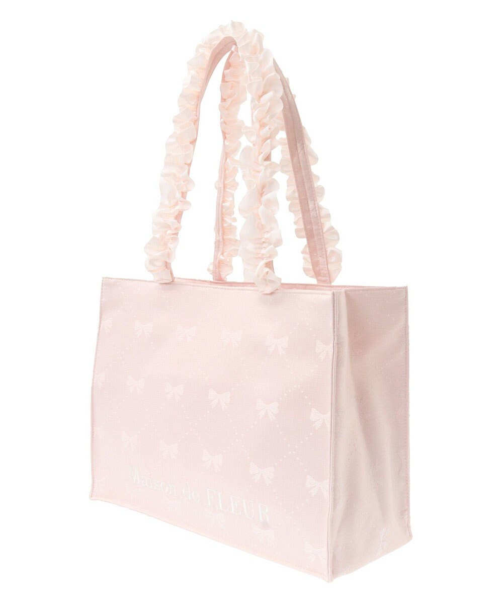 Maison de FLEUR EC限定リボン柄ジャカードスクエアトートM 
