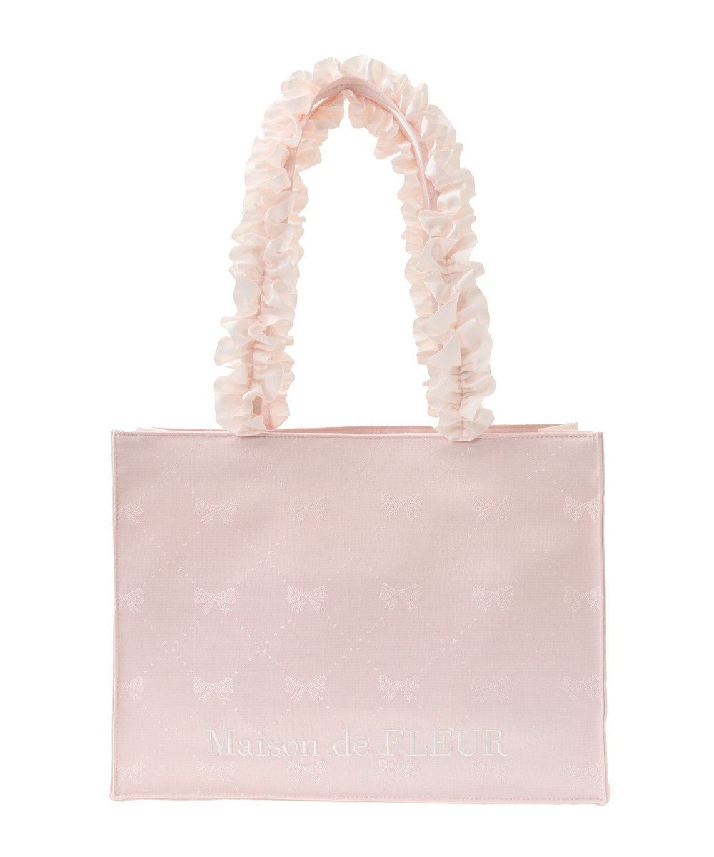 Maison de FLEUR EC限定リボン柄ジャカードスクエアトートM 