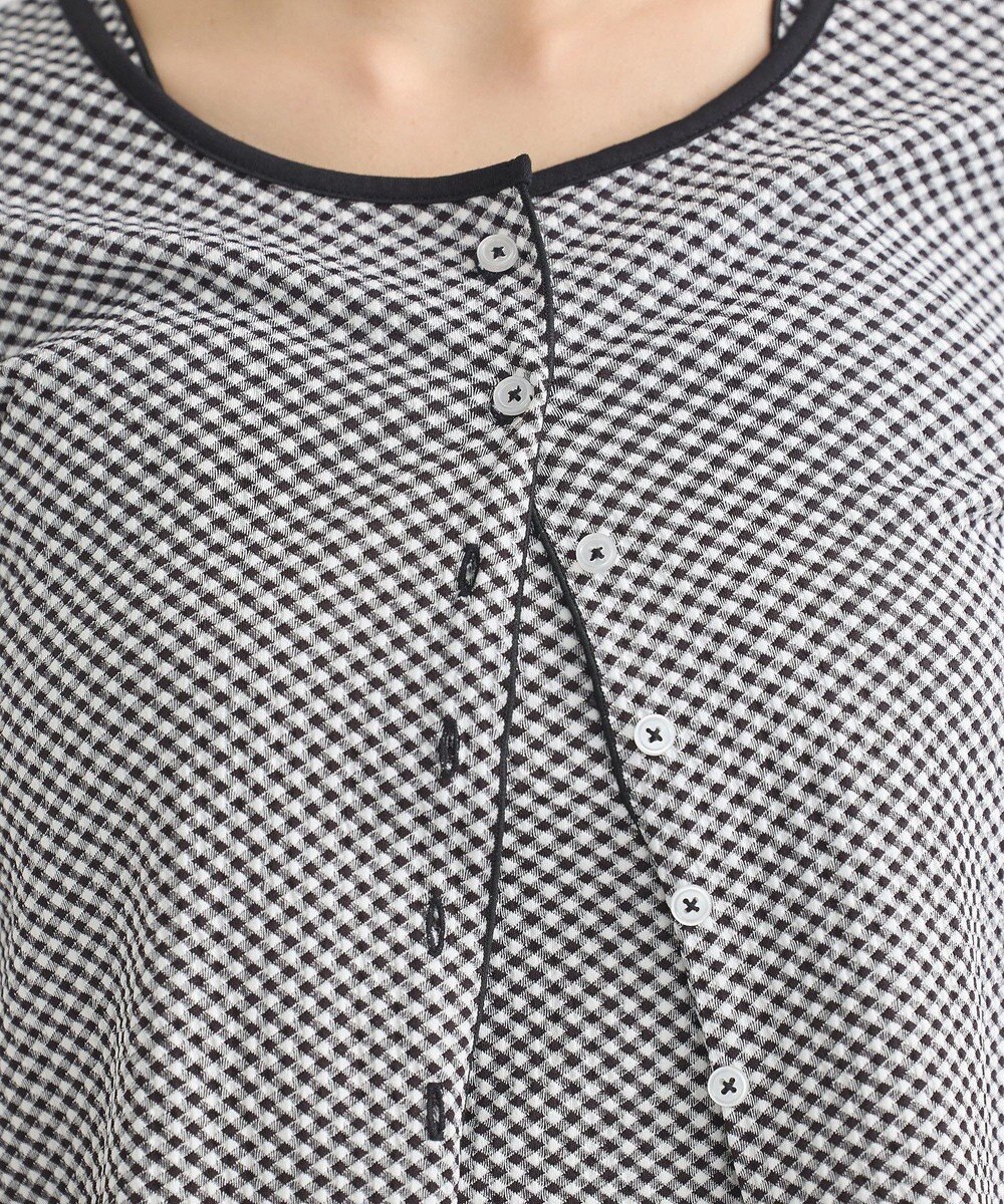 earth music&ecology ＳＥＴ２点ギンガムメロ－カーデ＋リボンタンク 