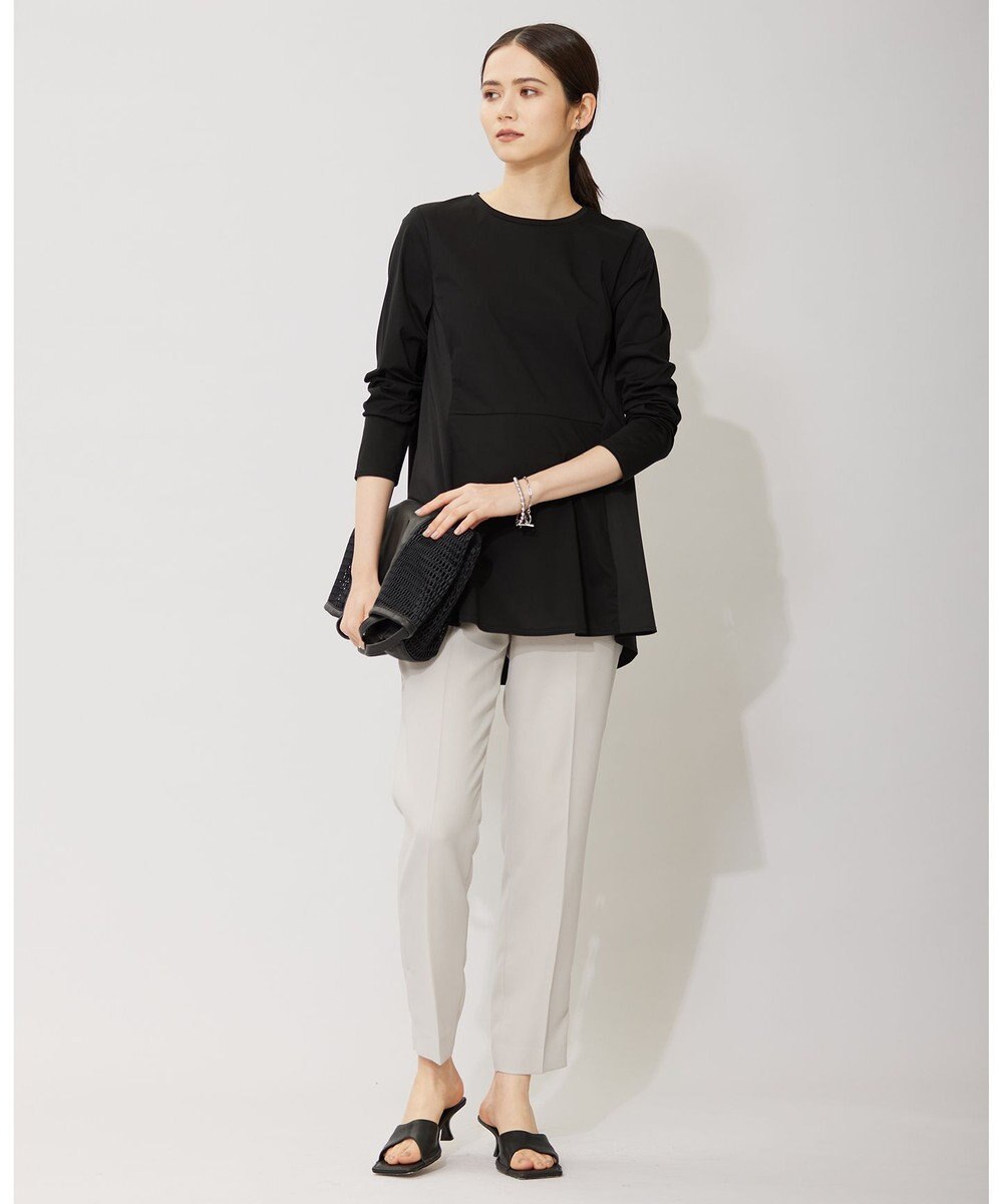 ICB L 【洗える】 タイプライタージャージーコンビ ペプラムプルオーバー 