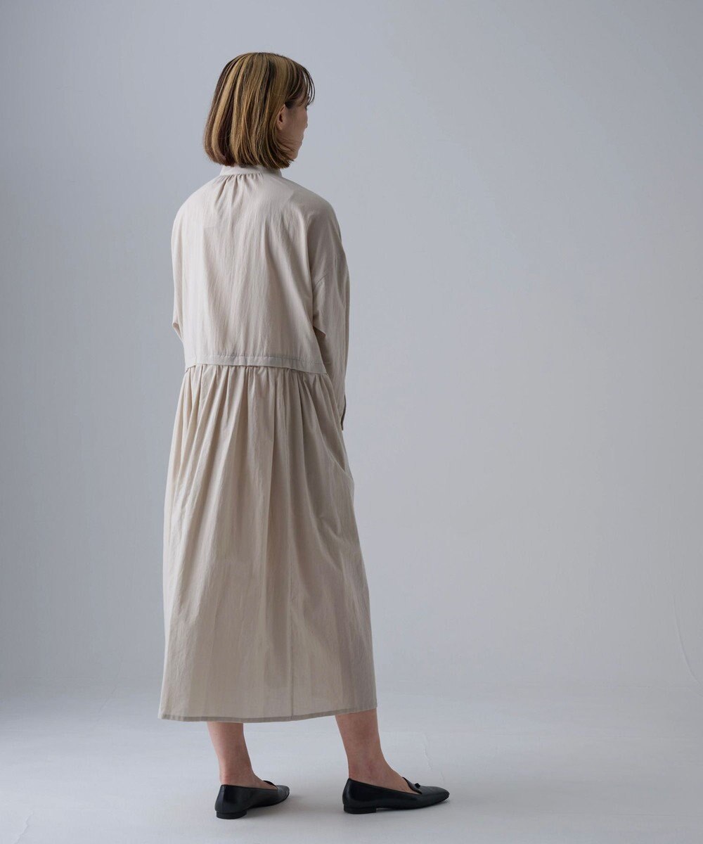 muuc 花刺繍モチーフのコットンローンワンピース 