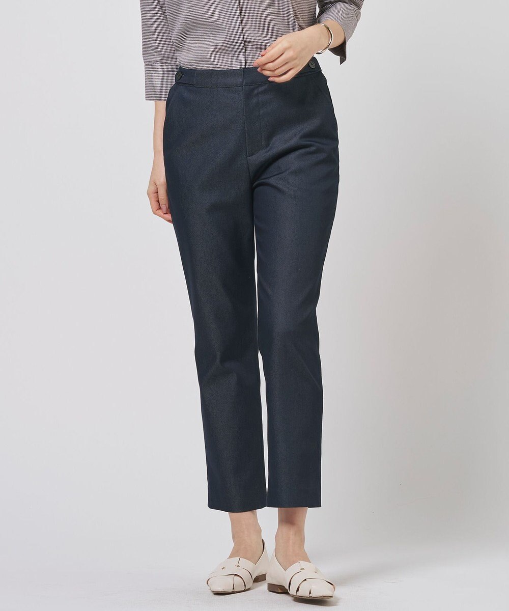 J.PRESS LADIES L 【WEB限定カラーあり】TCシャンブレーサテンST テーパード パンツ 