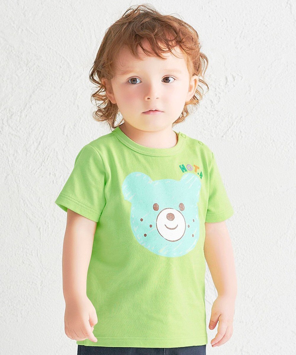 MIKI HOUSE HOT BISCUITS 【80-120cm】カラフルビーンズ フェイスプリント 半袖Tシャツ 