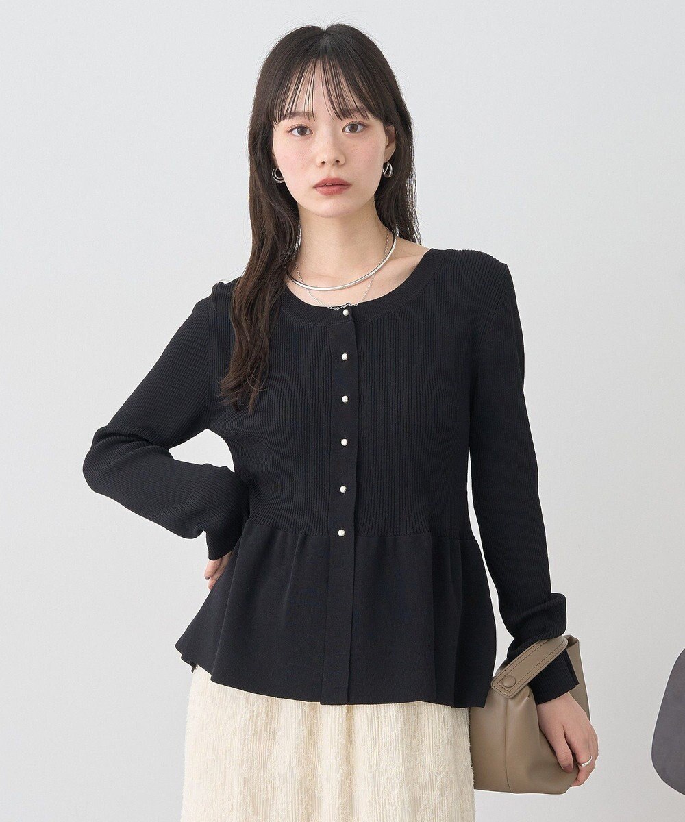 earth music&ecology 【接触冷感】ペプラムニットカーディガン 