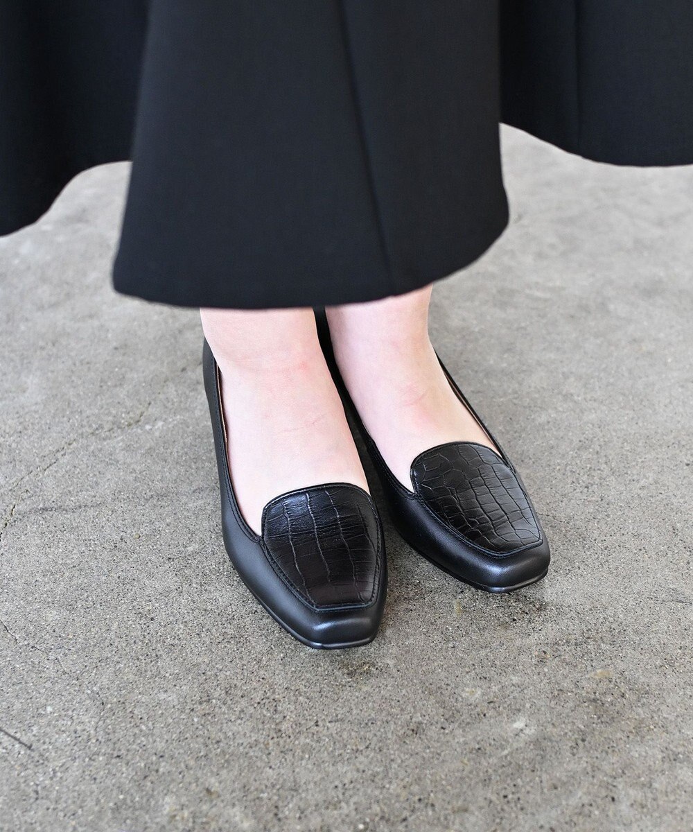 Pointer 日本製 クロコ型押しパンプス 