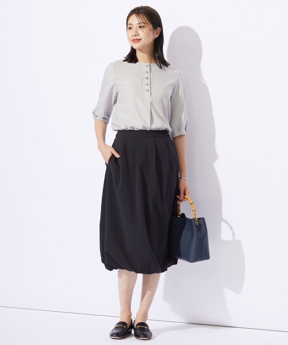 J.PRESS LADIES S 【洗える】ウォッシャブルキュプラツイル ボートネック ブラウス 