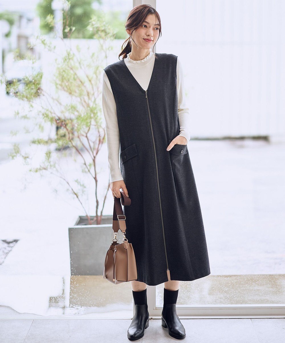 ANY 【2WAY/セットアップ可】ライトツイードジャンパースカート 