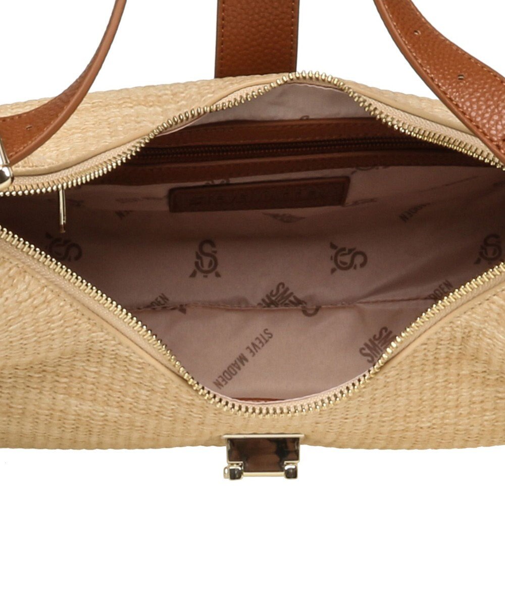 STEVE MADDEN BOVIE-S メタルアクセントラフィア調ショルダーバッグ 