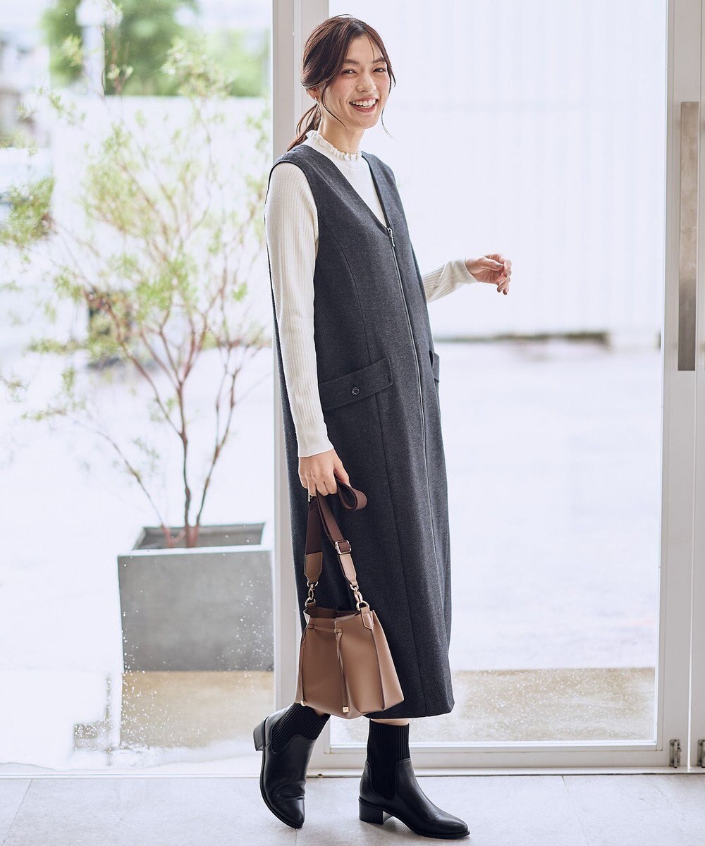 ANY 【2WAY/セットアップ可】ライトツイードジャンパースカート 