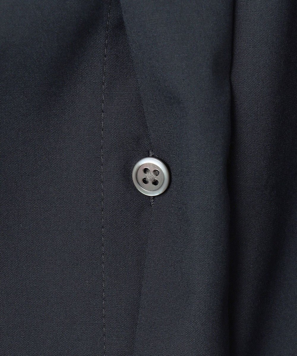 #Newans 【シワになりにくい/洗濯機可能】ラウンドフリルバンドカラーシャツ 