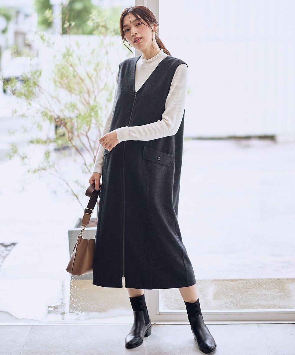 ANY 【2WAY/セットアップ可】ライトツイードジャンパースカート 