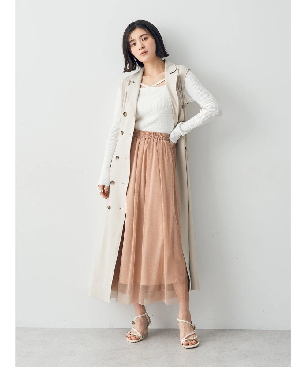 YECCA VECCA ラメチュールギャザースカート 