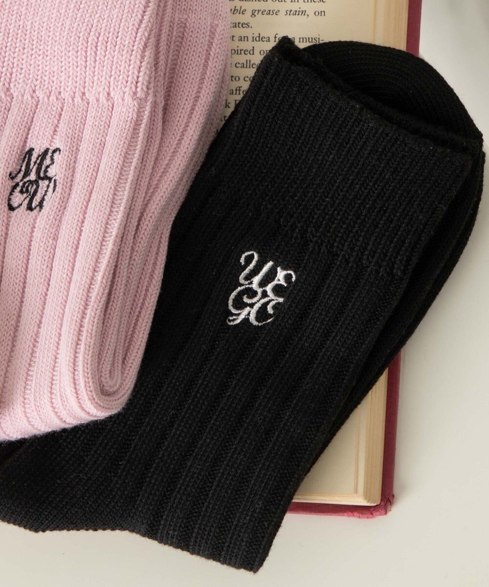 WEGO ガーリーロゴ刺繍ソックス 