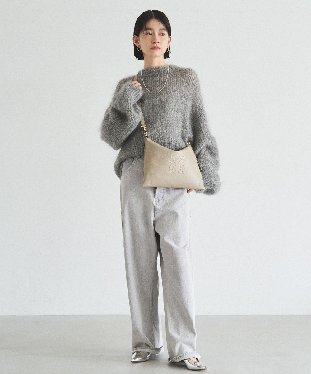 russet エンボスモノグラム ソフトレザーショルダーバッグ(CE-1547) 