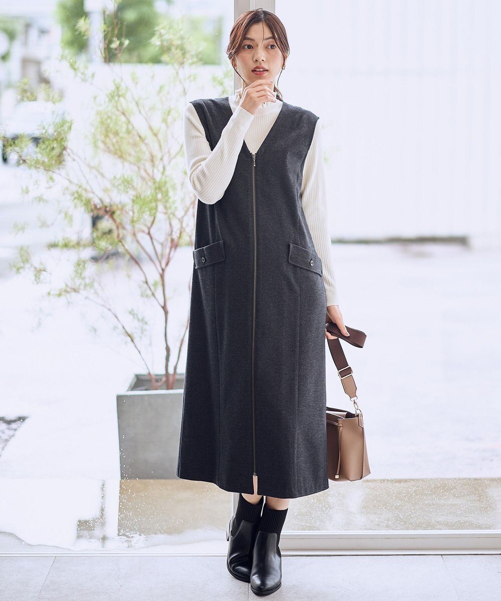 ANY 【2WAY/セットアップ可】ライトツイードジャンパースカート 