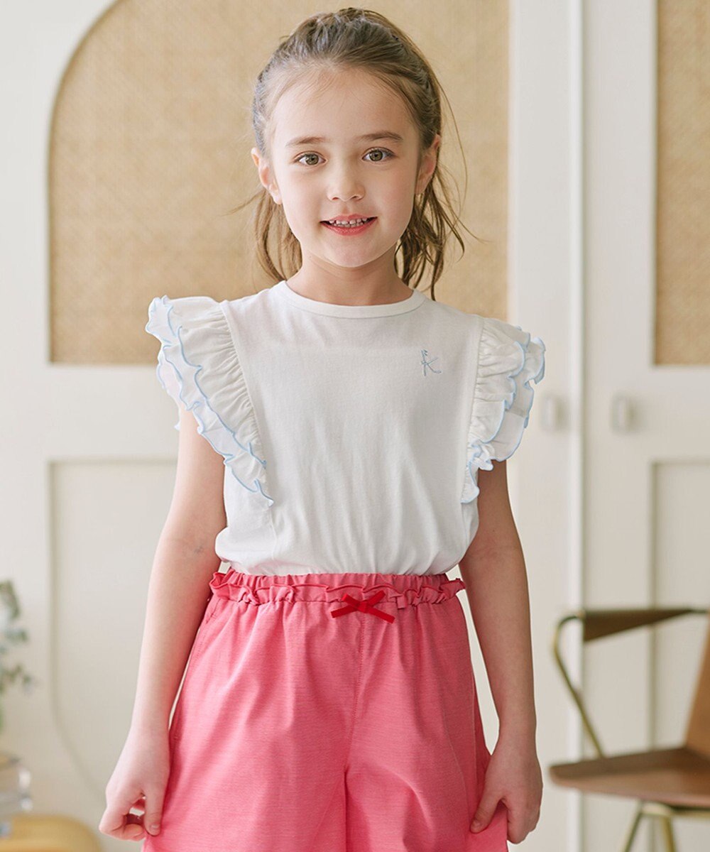 組曲 KIDS 【110-140㎝】 フルールフリルTシャツ 