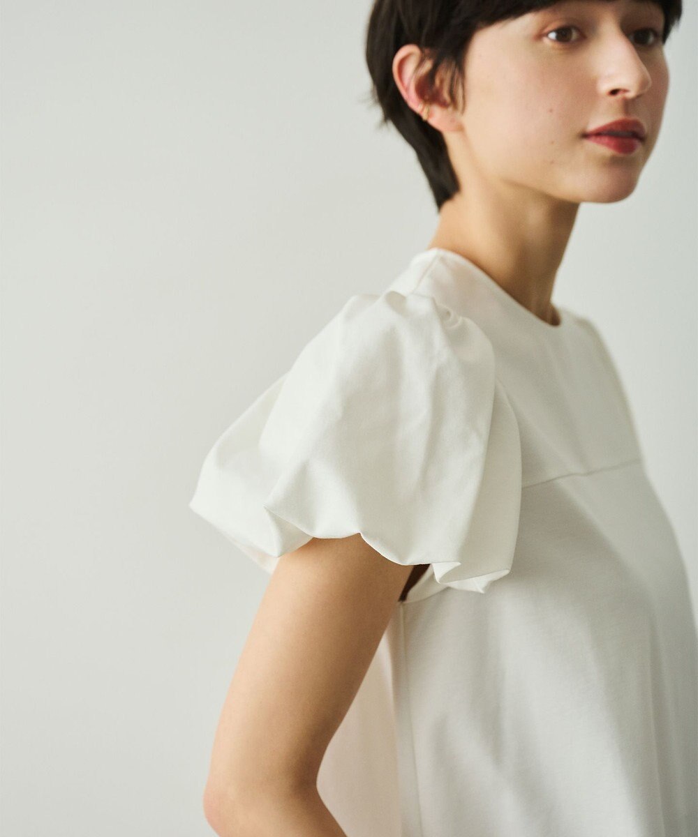 #Newans 【洗える】Aラインパフスリーブカットソー 