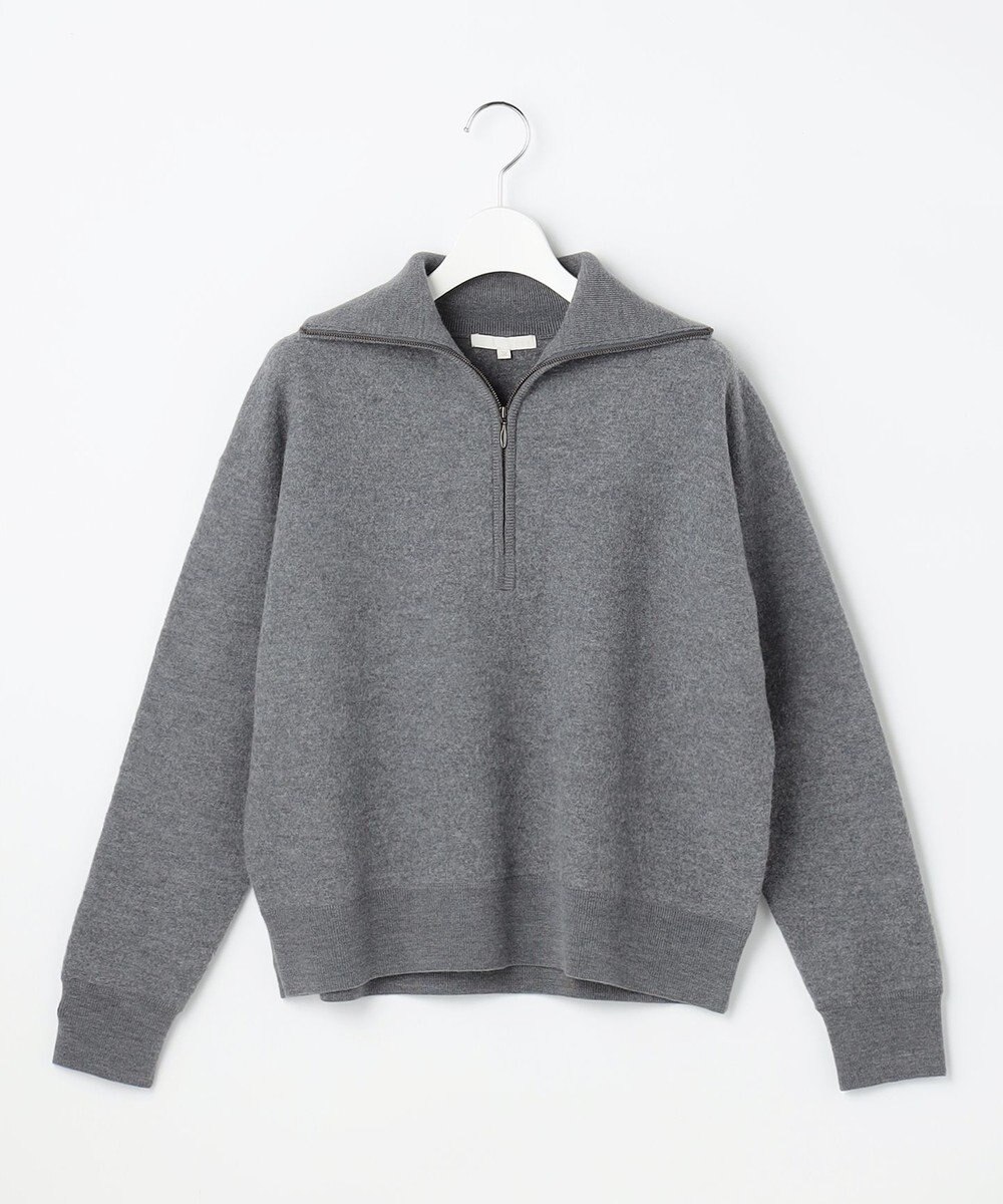 自由区 L 【SHIHOさん着用】ボイルドウールハーフジップ ニット 
