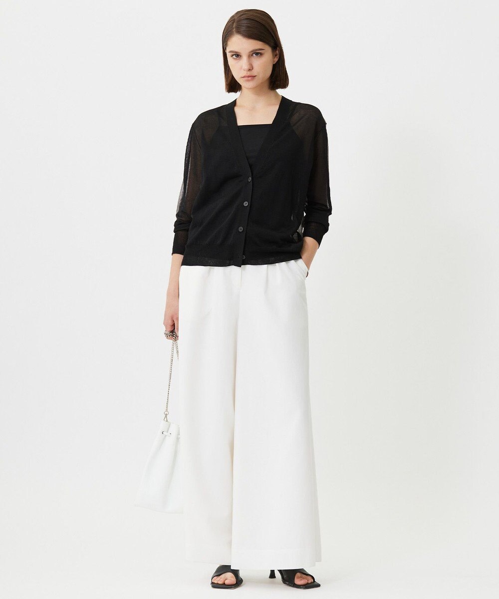 ICB L 【洗える】 マーセライズコットンシアー カーディガン 