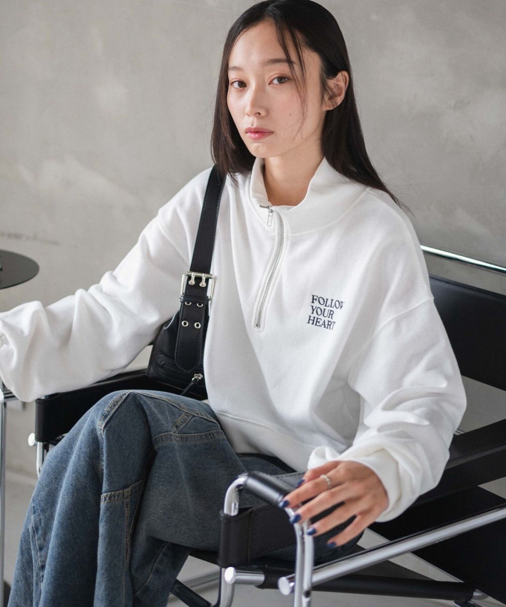 WEGO ハーフジップショートスウェット 