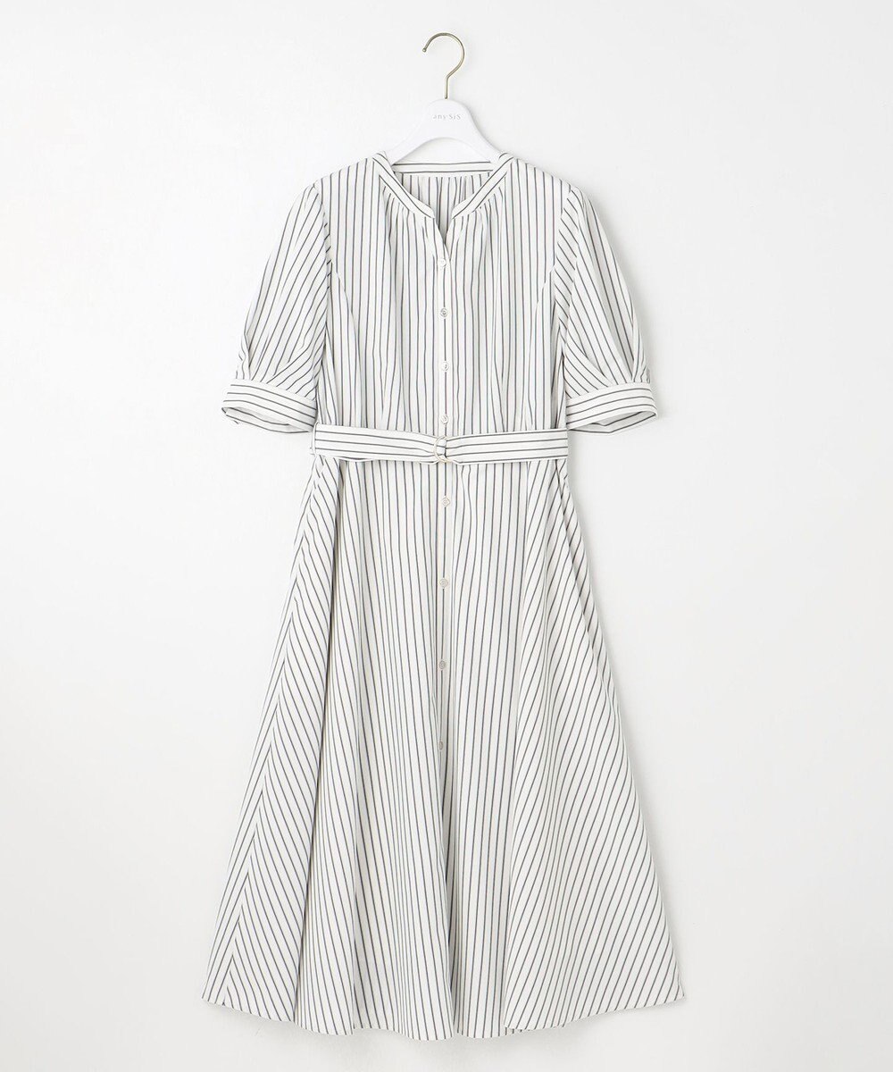 ANY SIS 【洗える】バンドカラー シャツワンピース 