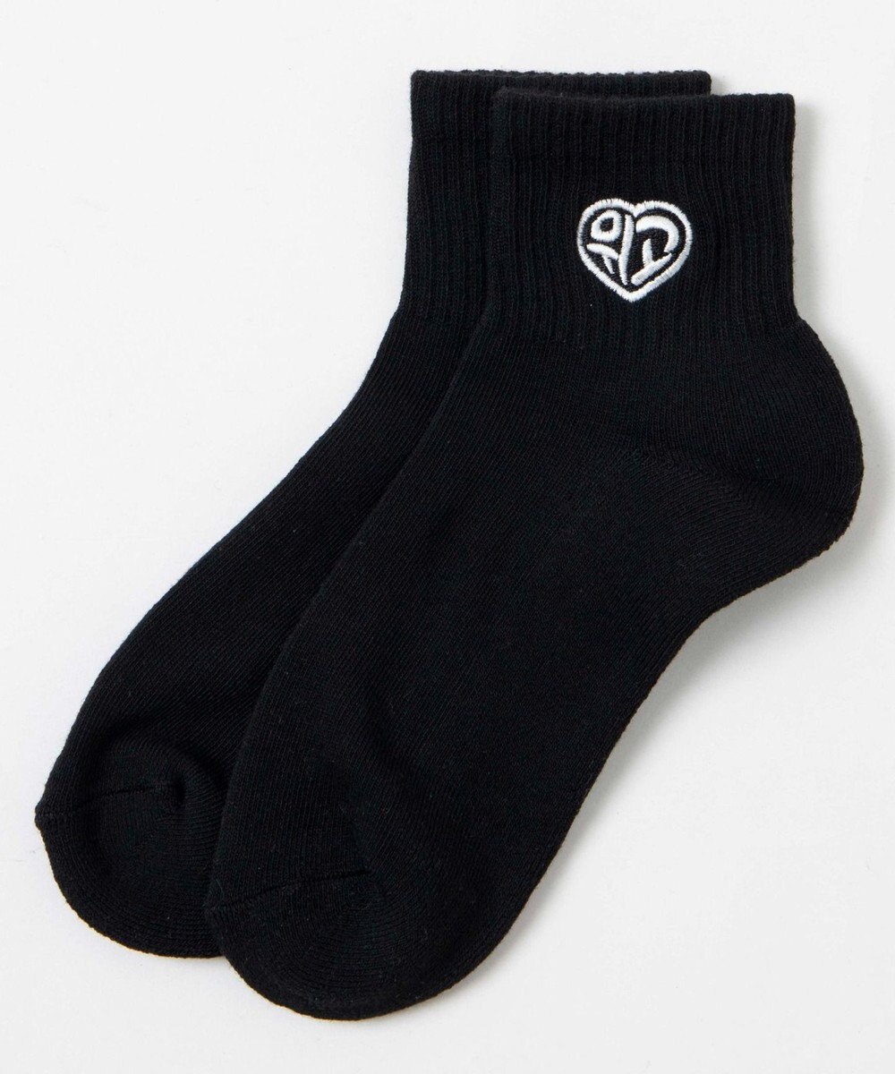 WEGO デザインロゴ刺繍アンクル底パイルソックス 